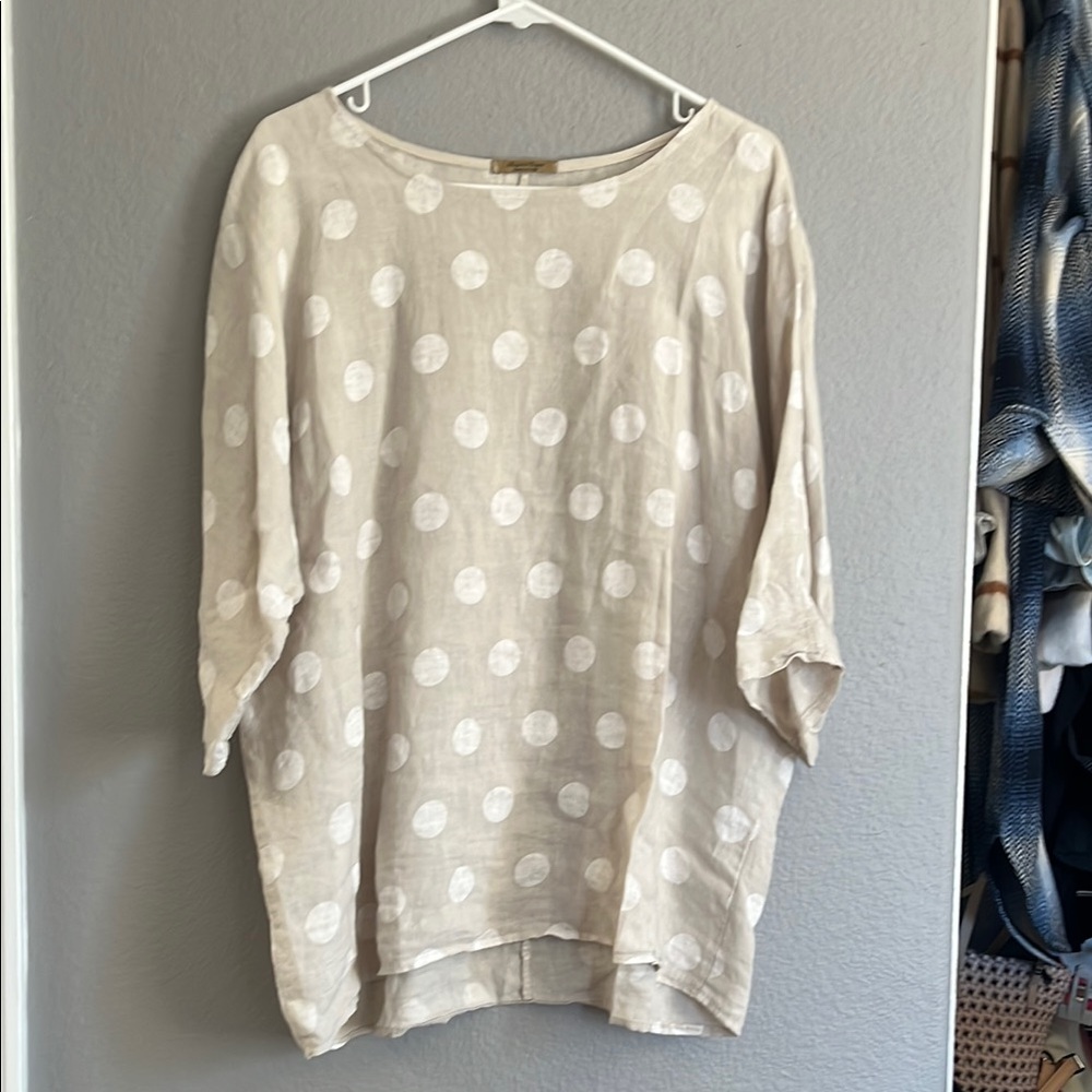 Beyond capri Italian linen top OS L/XL